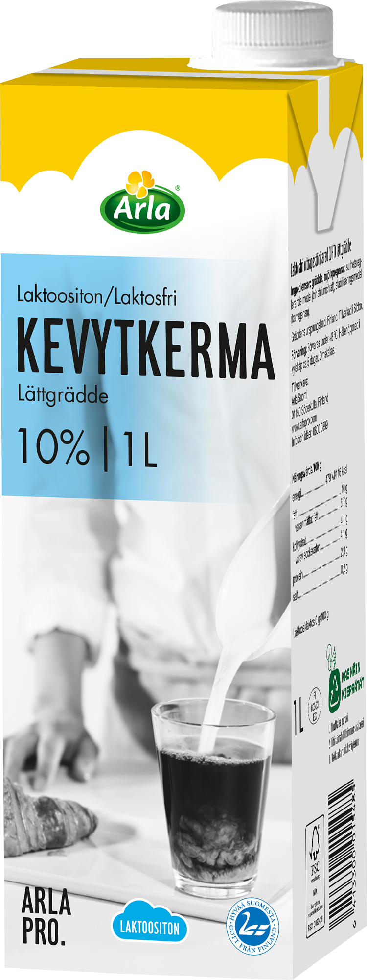 Arla Pro kevytkerma 10% laktoositon 1L (UHT)