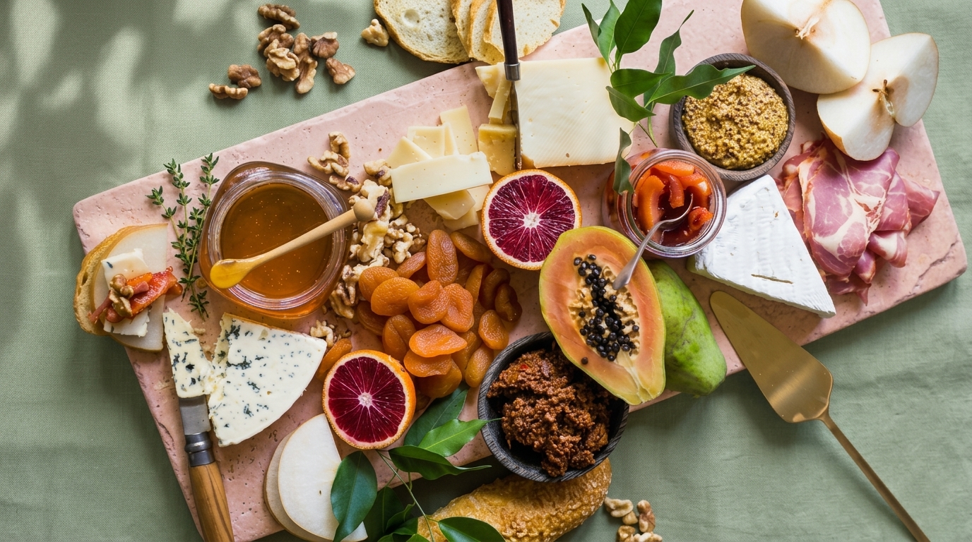 Cheeseboard with fruit 