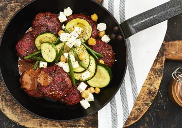 Köttfärsbiffar med rödbetor