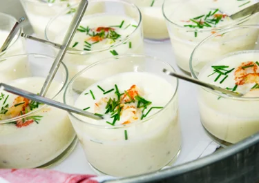 Kold melonsuppe med krebs