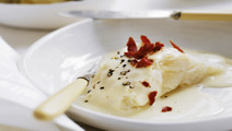 Lutfisk med parmaströssel