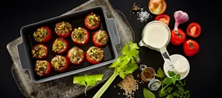 Stuffed Tomatoes With Vegetables, Grains & Herbs