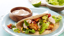 Chicken wrap with Mexican corn salad