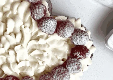 Tarta de frambuesas y Arla queso de untar Natural