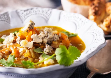 Grön linssoppa med ädelost
