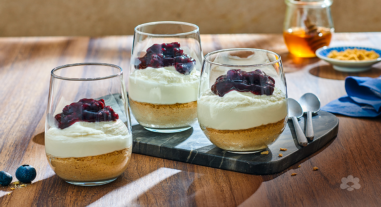 أكواب التشيز كيك بدون فرن