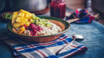 Power Porridge with Raspberry, Mango and Cottage Cheese