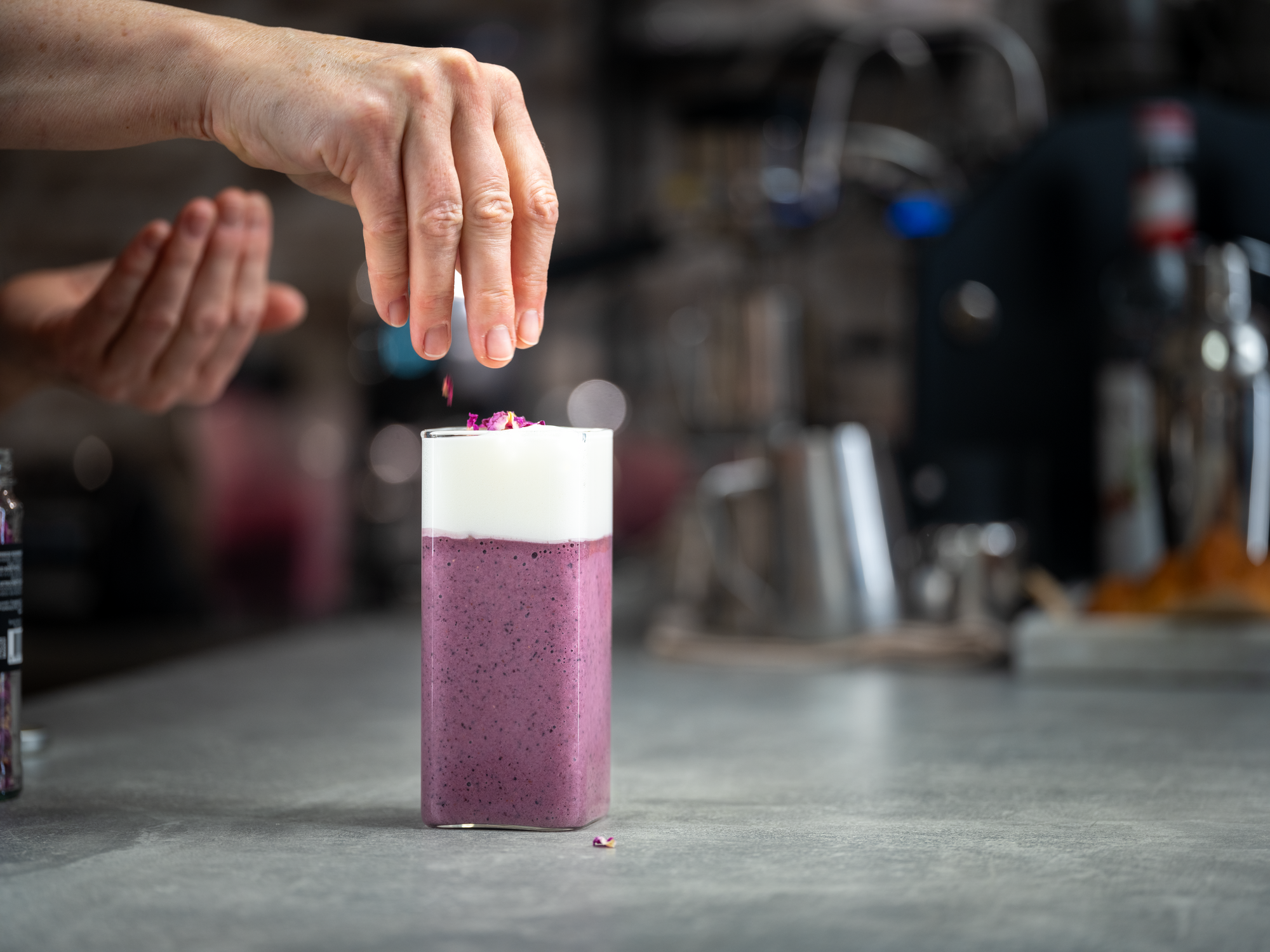 Banana, blueberry & coffee smoothie