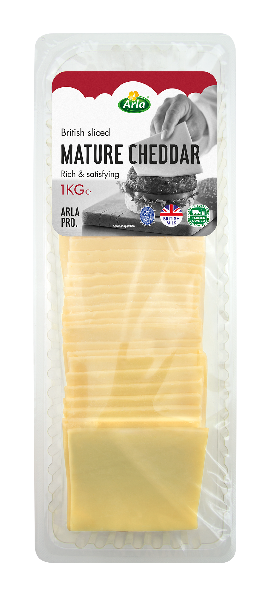 Arla Pro British Mature Cheddar Cheese Slices 1kg