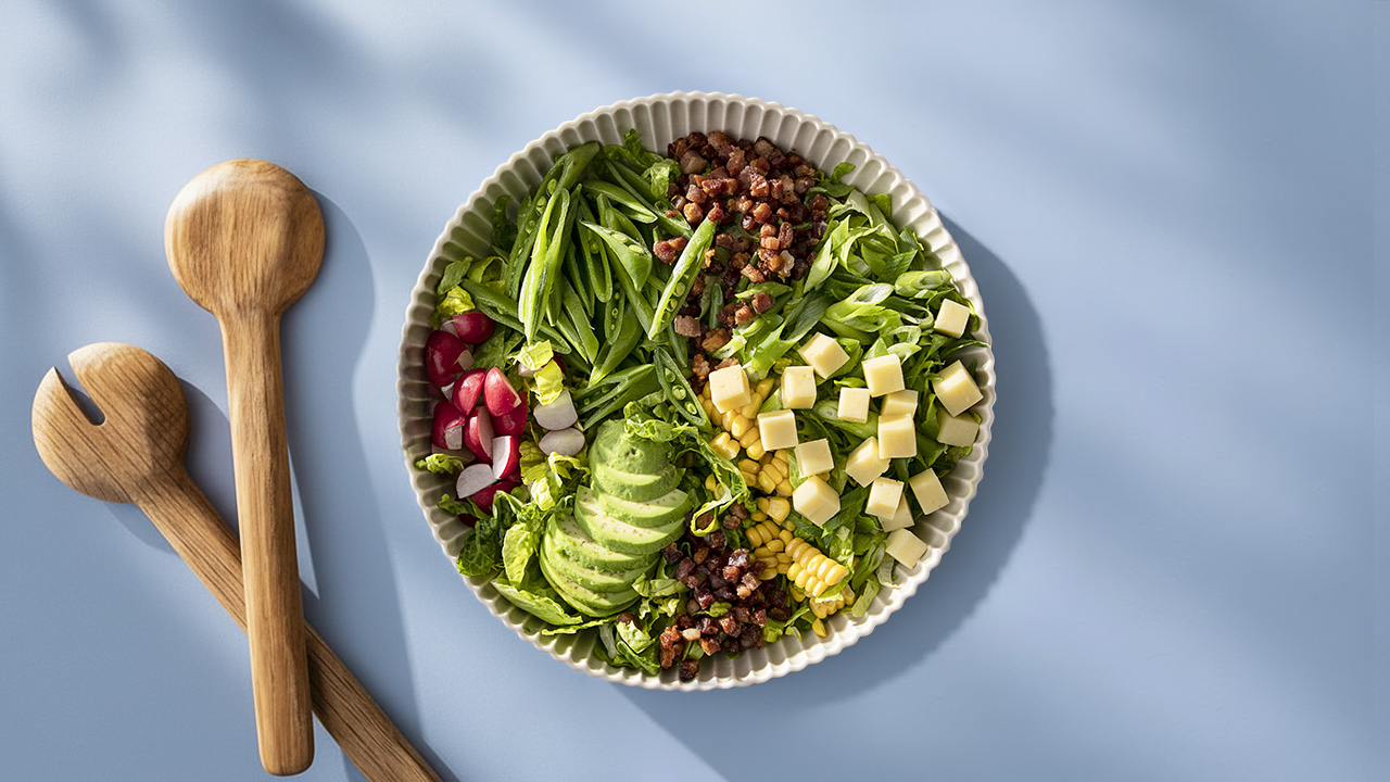 Summer salad with jalapeño-ranch dressing