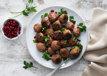 Julköttbullar med senap och kryddpeppar