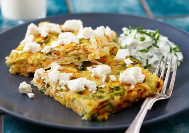Rotfruktsfrittata med fetaost
