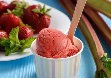 Sherbet Rhubarb and Strawberries