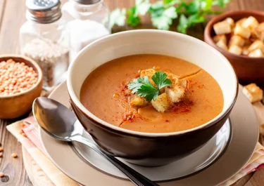 Summer Soup with Spicy Lentils