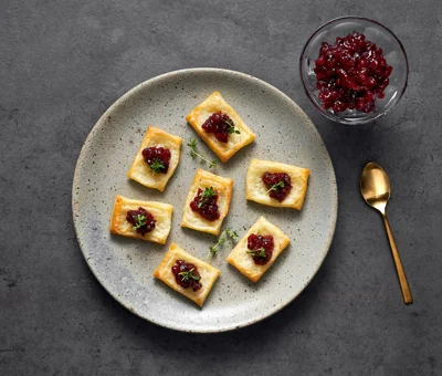 Castello creamy havarti and cranberry pastry puffs