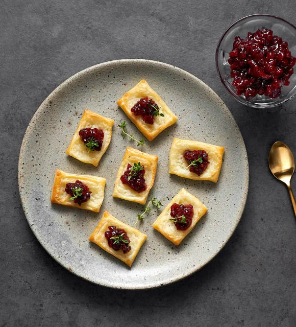 Castello creamy havarti and cranberry pastry puffs