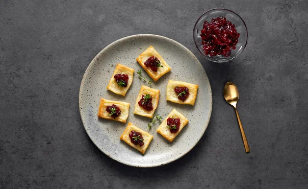 Castello creamy havarti and cranberry pastry puffs