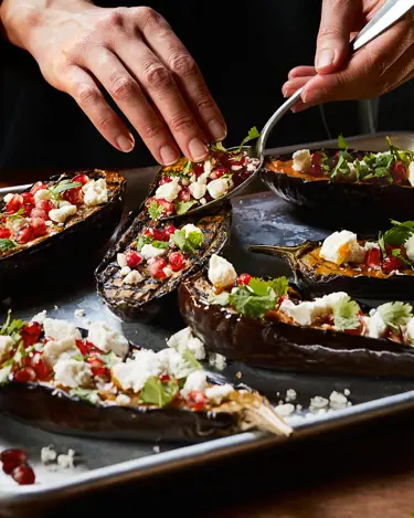 Baked aubergines