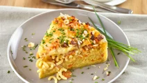 Gabelspaghetti Quiche mit Möhren und Haselnüssen