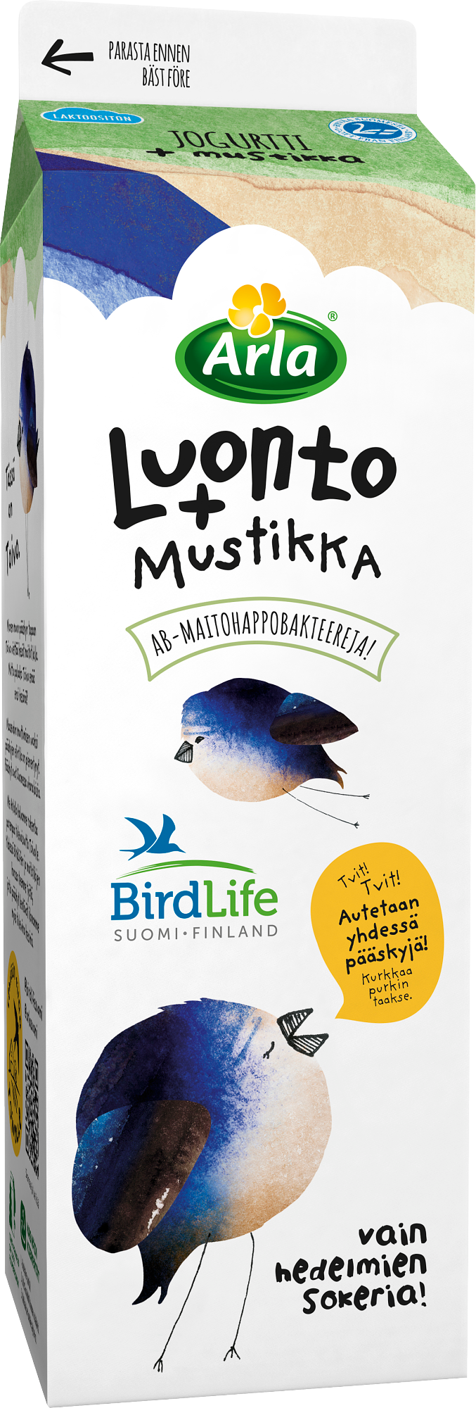 Arla Luonto+ AB mustikkajogurtti 1kg laktoositon