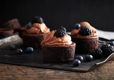 Chokladmuffins med nötfrosting