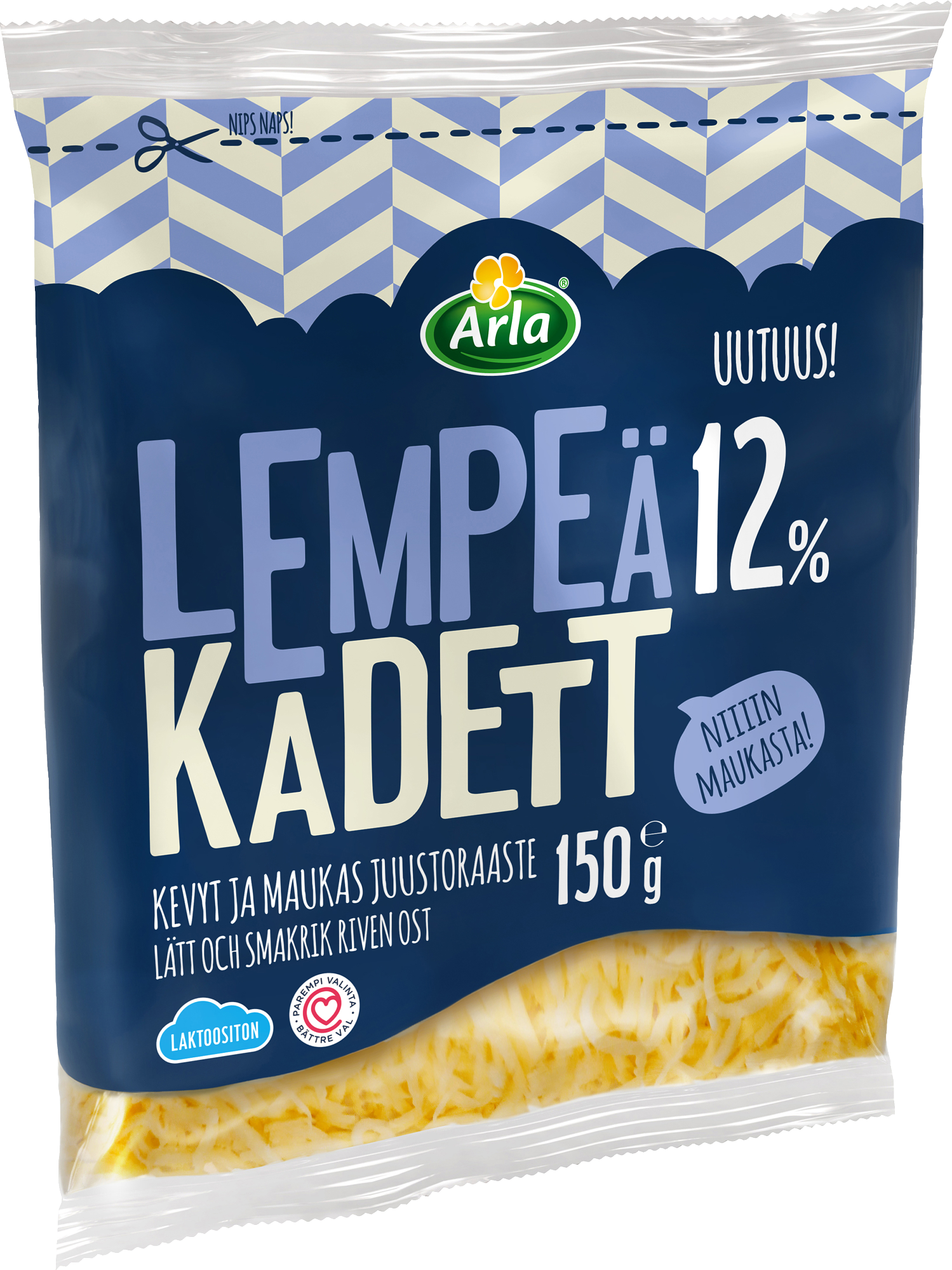 Arla lempeä kadett 12% raaste 150g