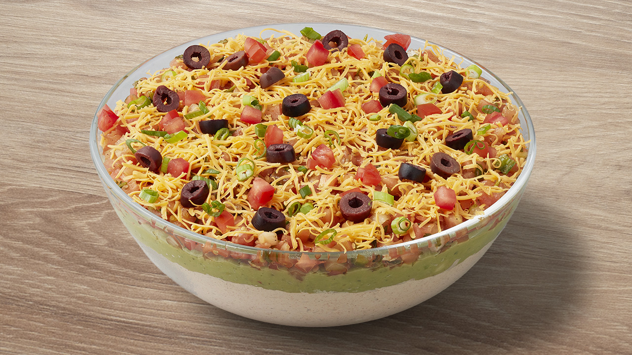 Trempette à tacos tex-mex en couches avec fromage à la crème original Tre Stelle