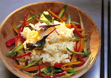 Kokosris med grönsaker