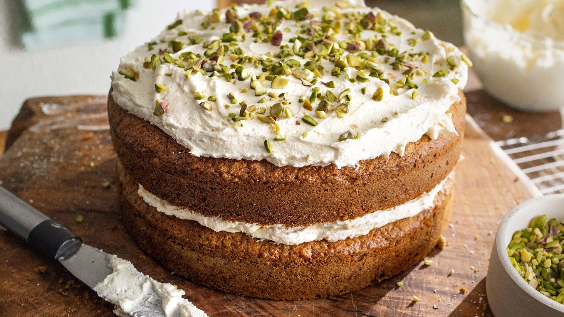 Carrot cake with cardamom and orange buttercream