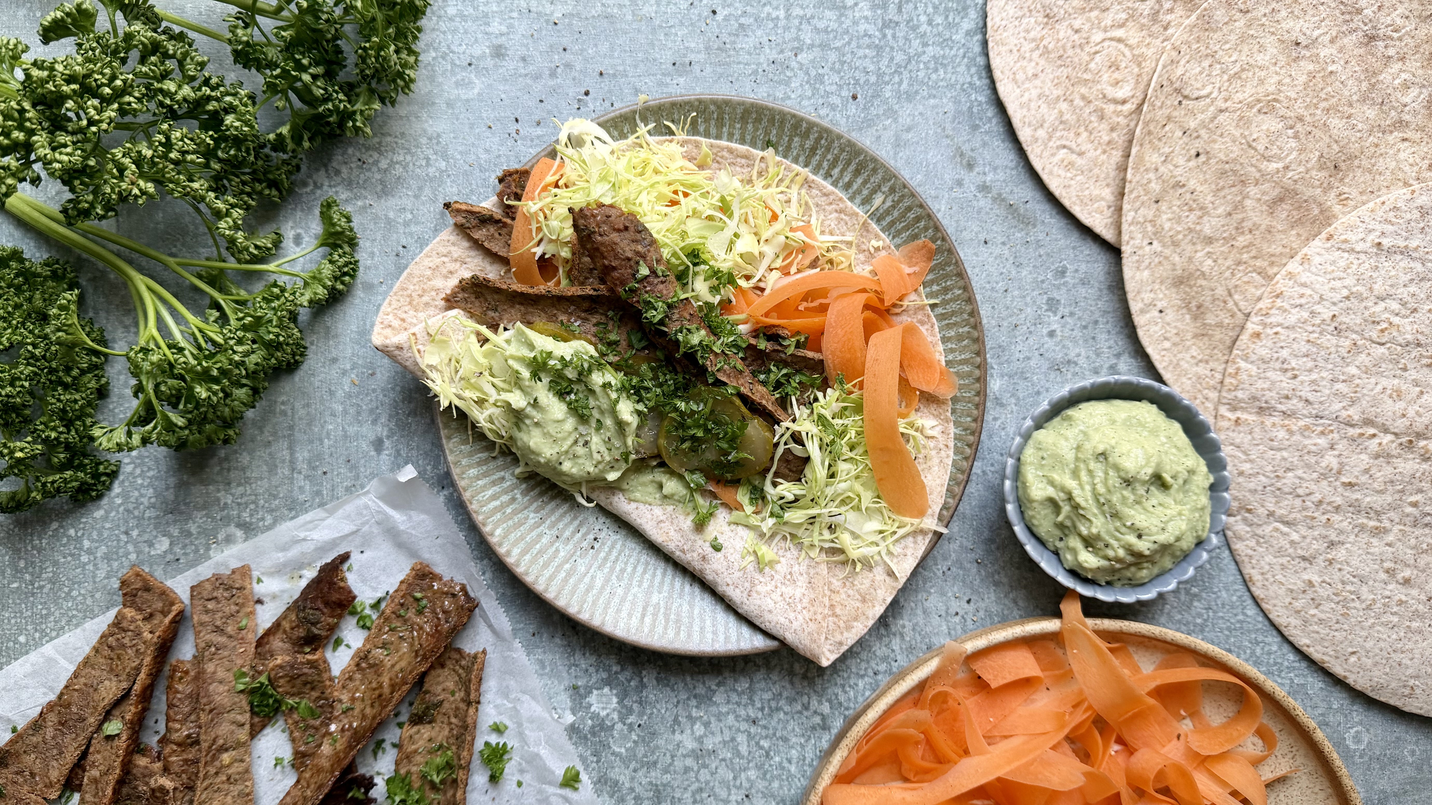 Homemade doner kebab