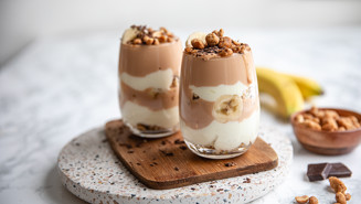 Banoffee proteiinikerrosvanukkaat