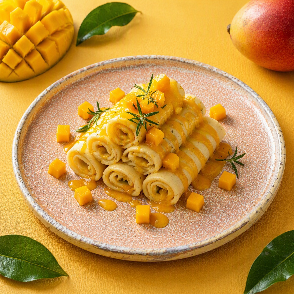 Mango Crepe Bites