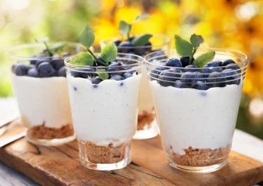 Bygårdens frysta mousse med blåbär