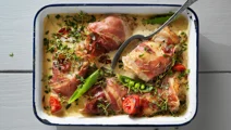 Kyckling med parmaskinka och balsamsås