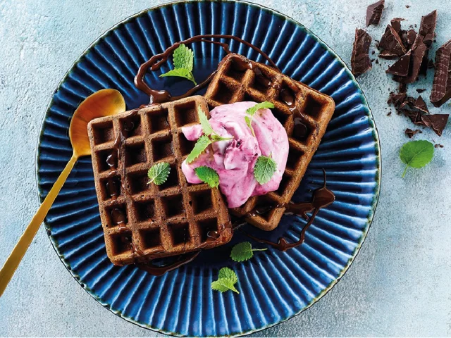 Chocolate Belgian waffles