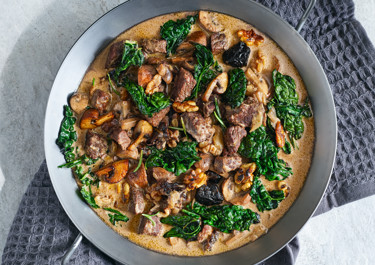 Fransk köttgryta med valnötter