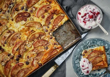 Pancake tray bake with apple recipe