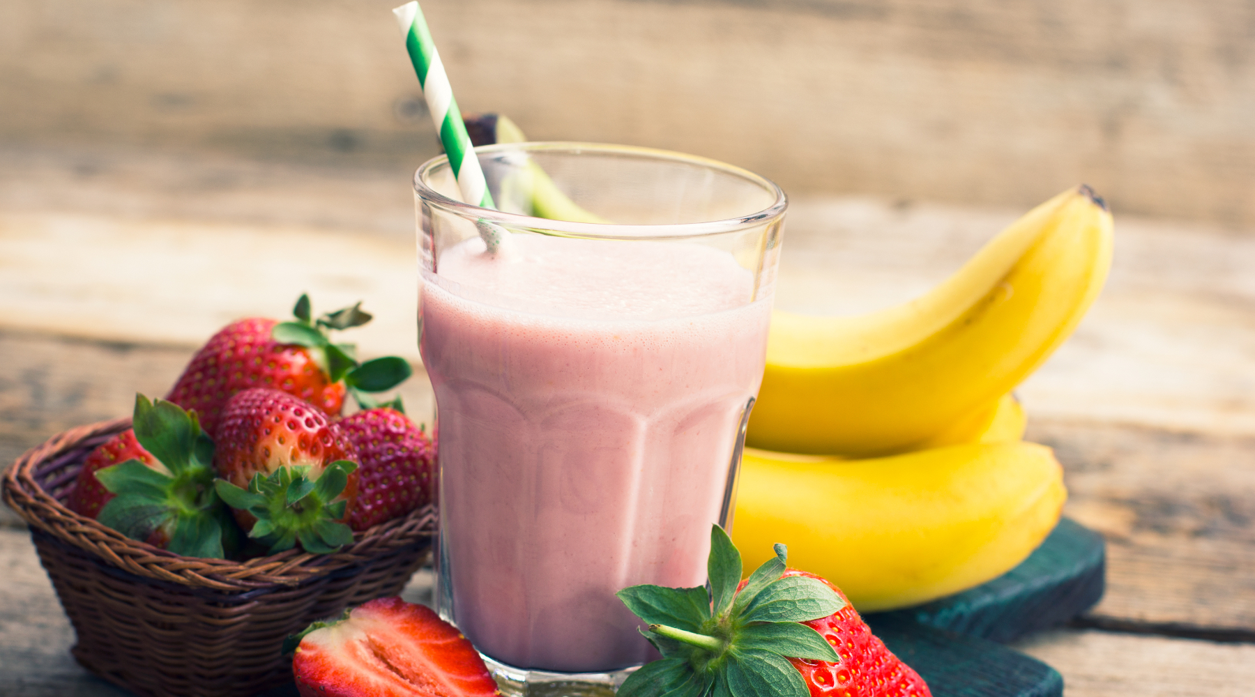 Aardbeien-bananenmilkshake