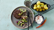 Grillede bøffer med ost