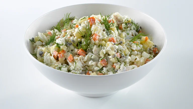 Rustik torskesalat med rodfrugter