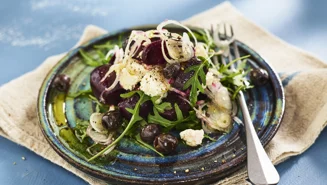 Ljummen sallad med rödbetor och fetaost