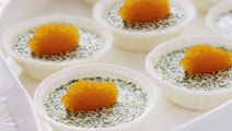 Pannacotta med gräslök och löjrom