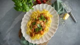 Meatballs pasta with tomato sauce