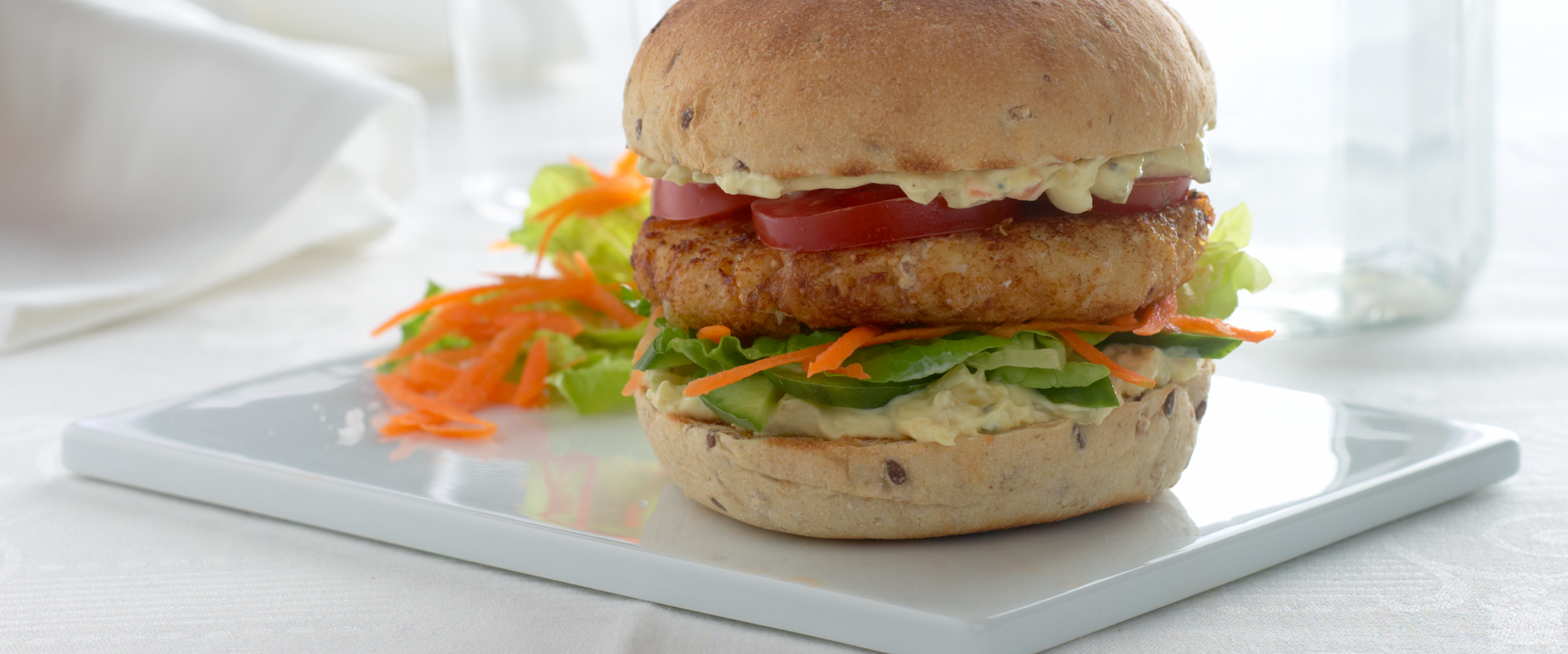 Fiskeburger med let remoulade