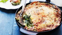 Soufflé omelet met spinazie