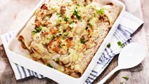 Crêpes med kantarellstuvning