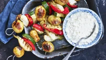 Grönsaksspett med cottage cheese