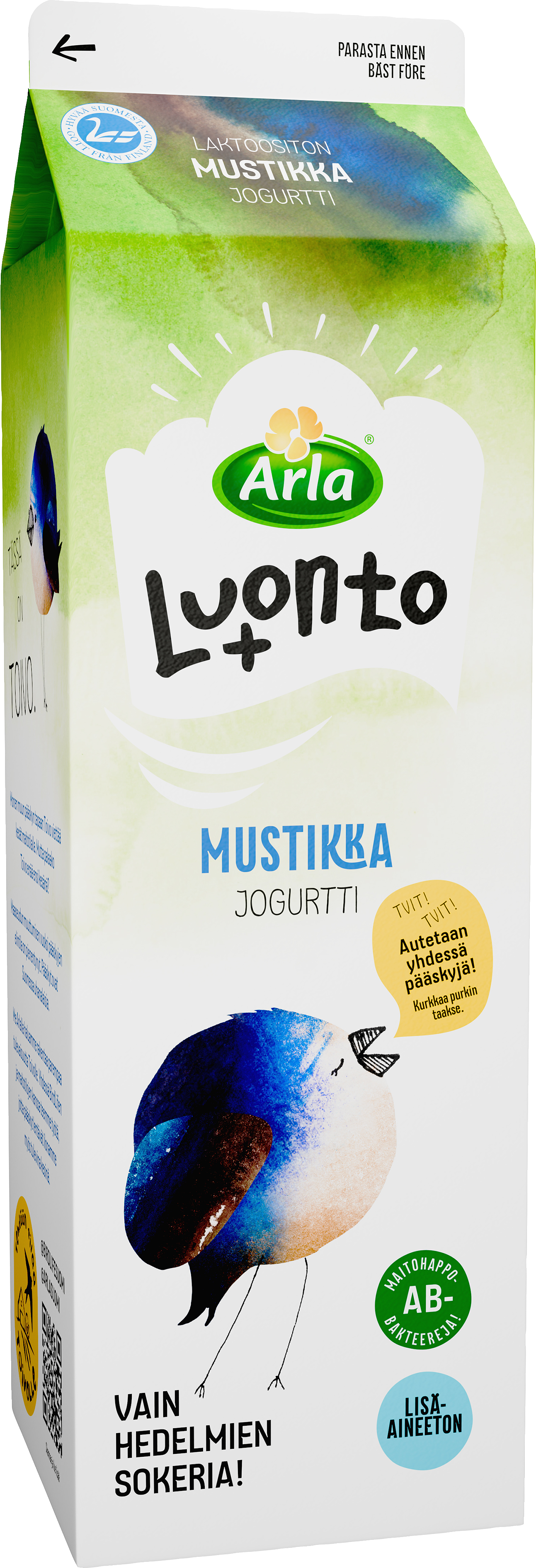 Arla Luonto+ AB mustikkajogurtti 1kg laktoositon