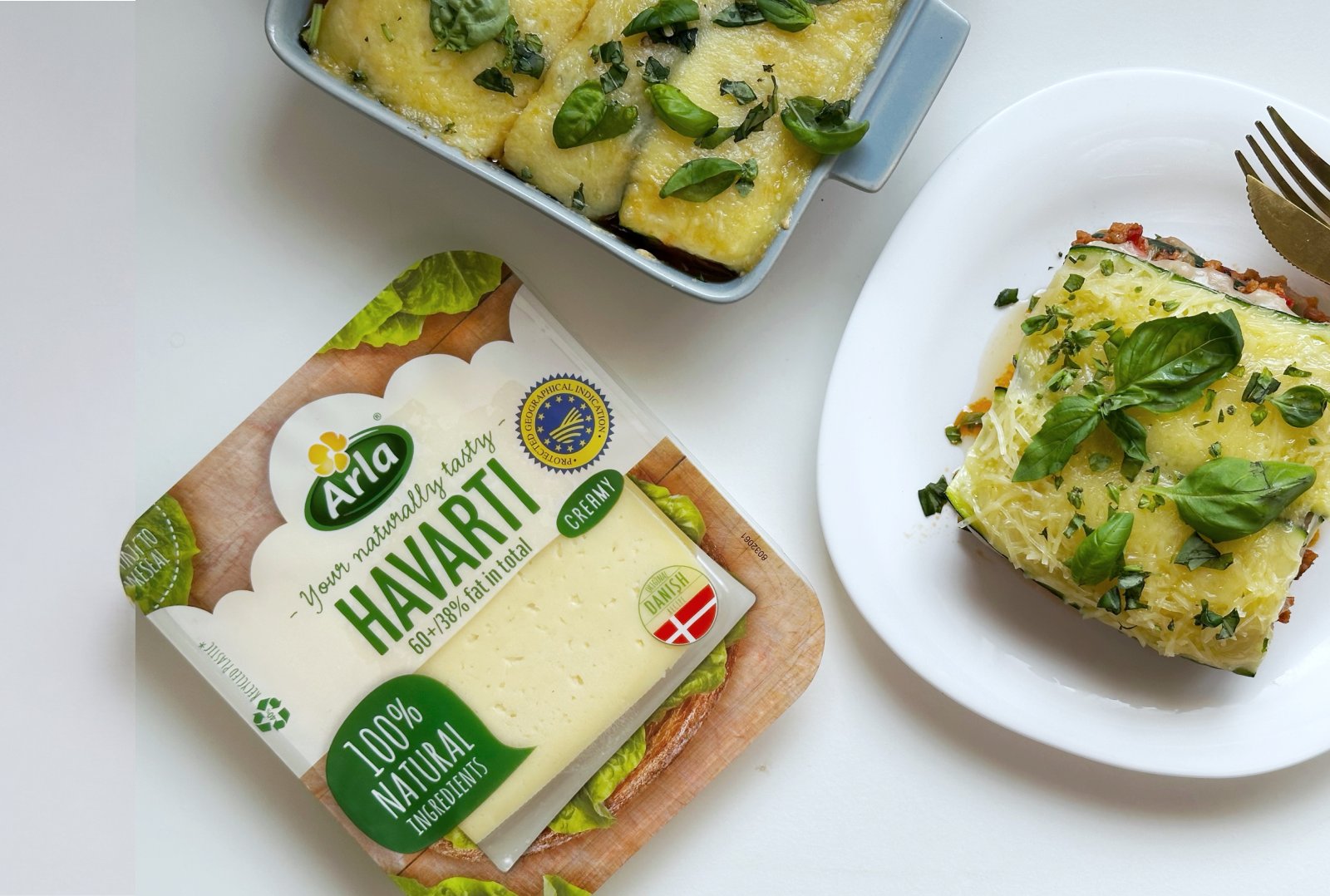 Lasaña de calabacín con carne y Arla Havarti Cremoso