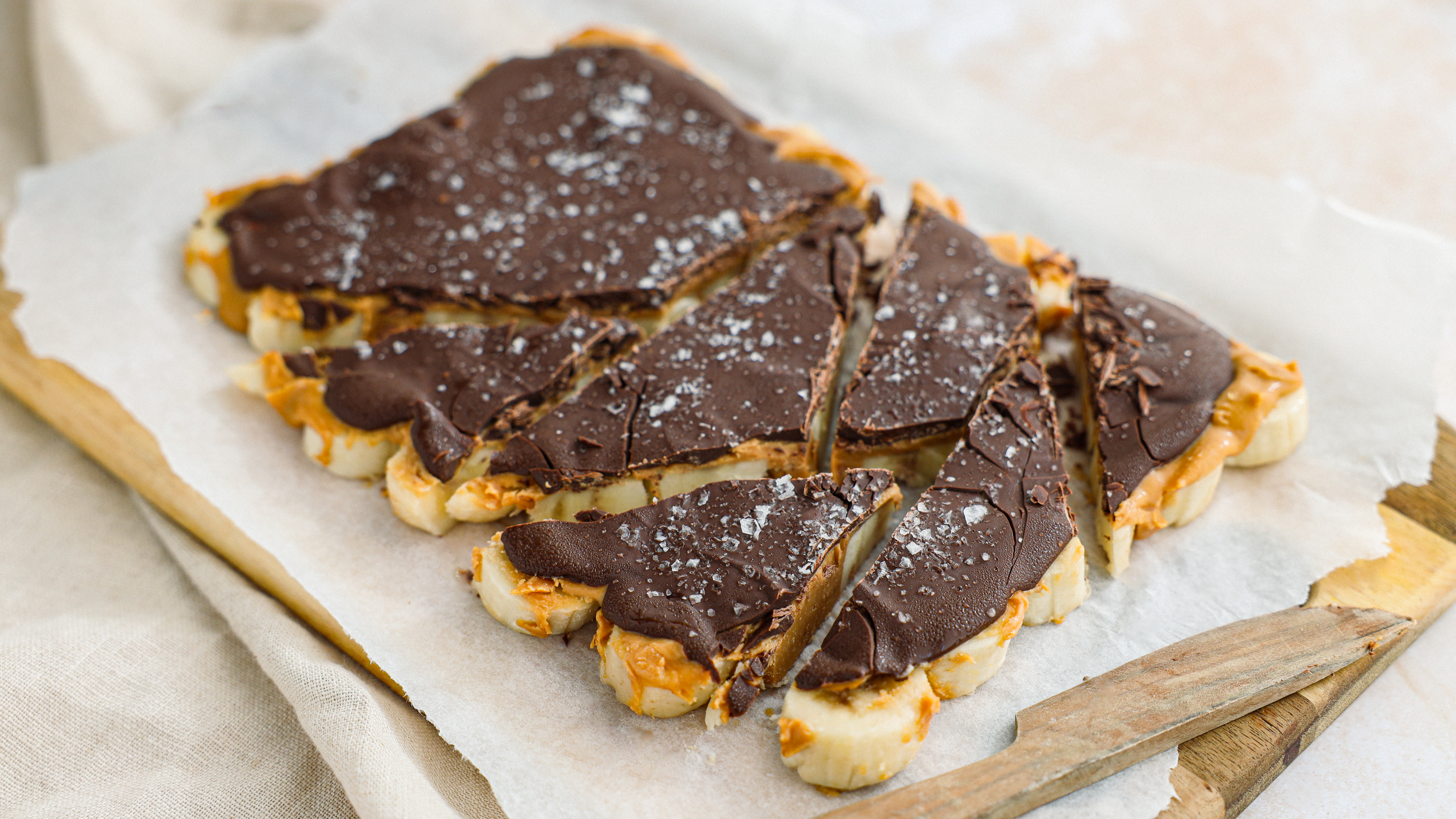 Bananenschors met chocolade en pindakaas